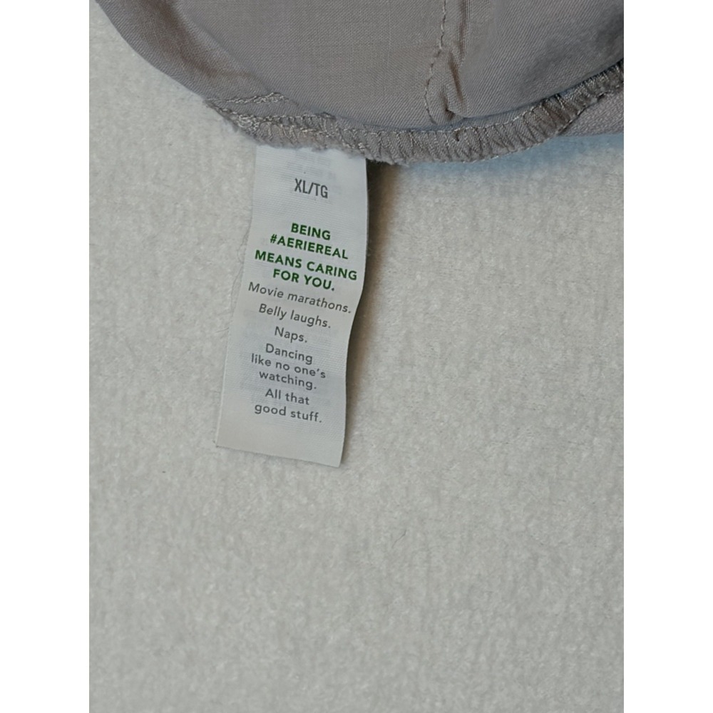 Aerie High Rise Corduroy Shorts Raw Hem Pocket Elastic waist 4" inseam Grey XL - Picture 5 of 10